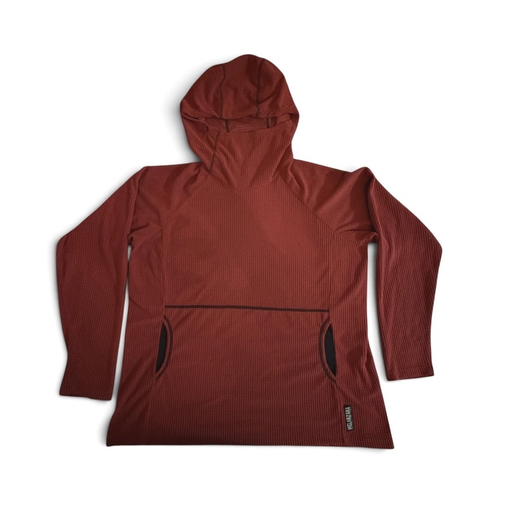 Melanzana Microgrid Fleece Hoodie Womens XL Brick Red Leadville CO Made USA